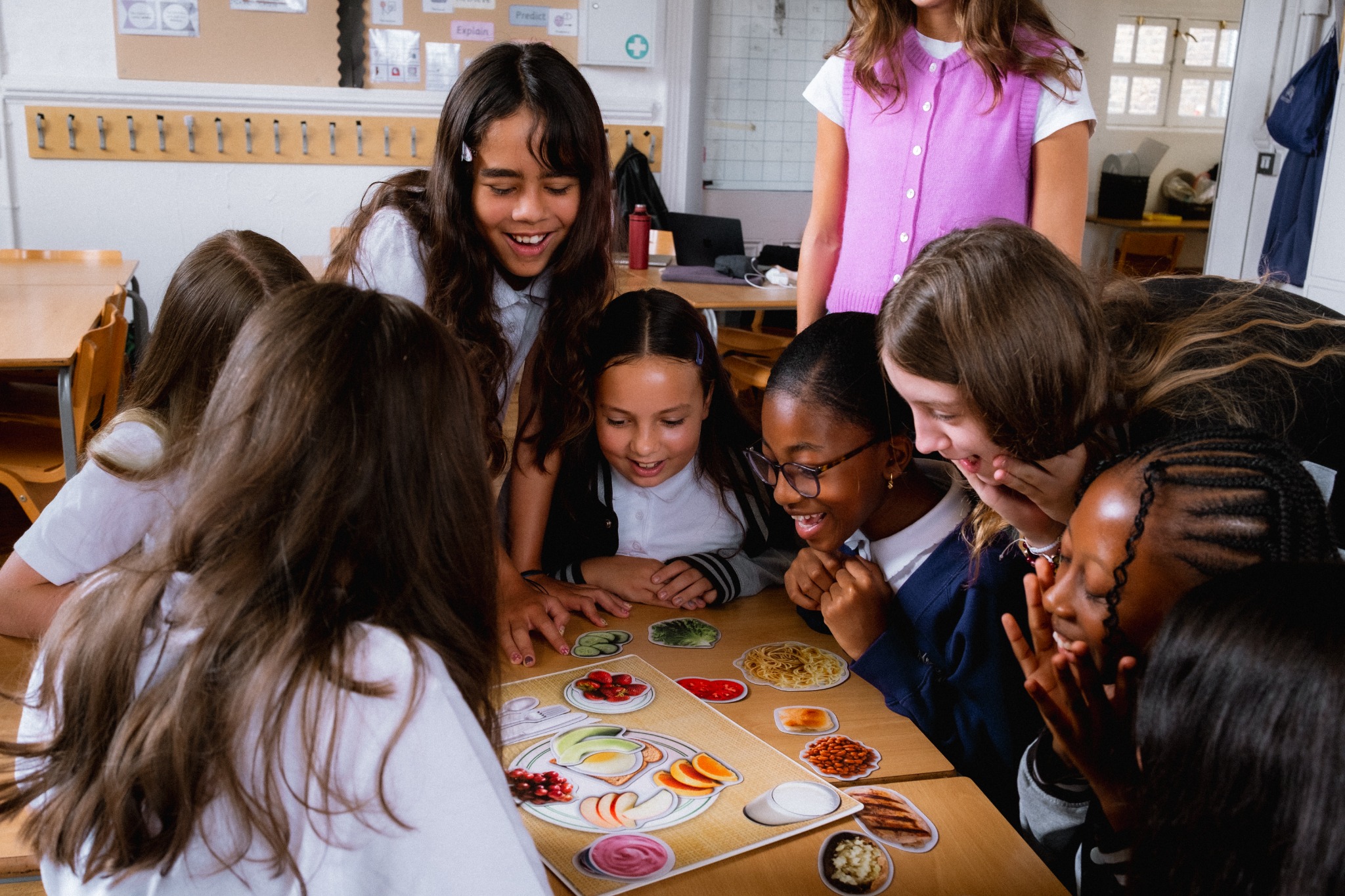 Year 6 pupils taking part in an interactive Nutrigirls nutrition activity